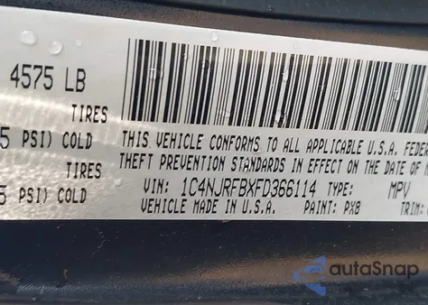 2015 Jeep Patriot Latitude from USA, damaged, VIN 1C4NJRFBXFD366114